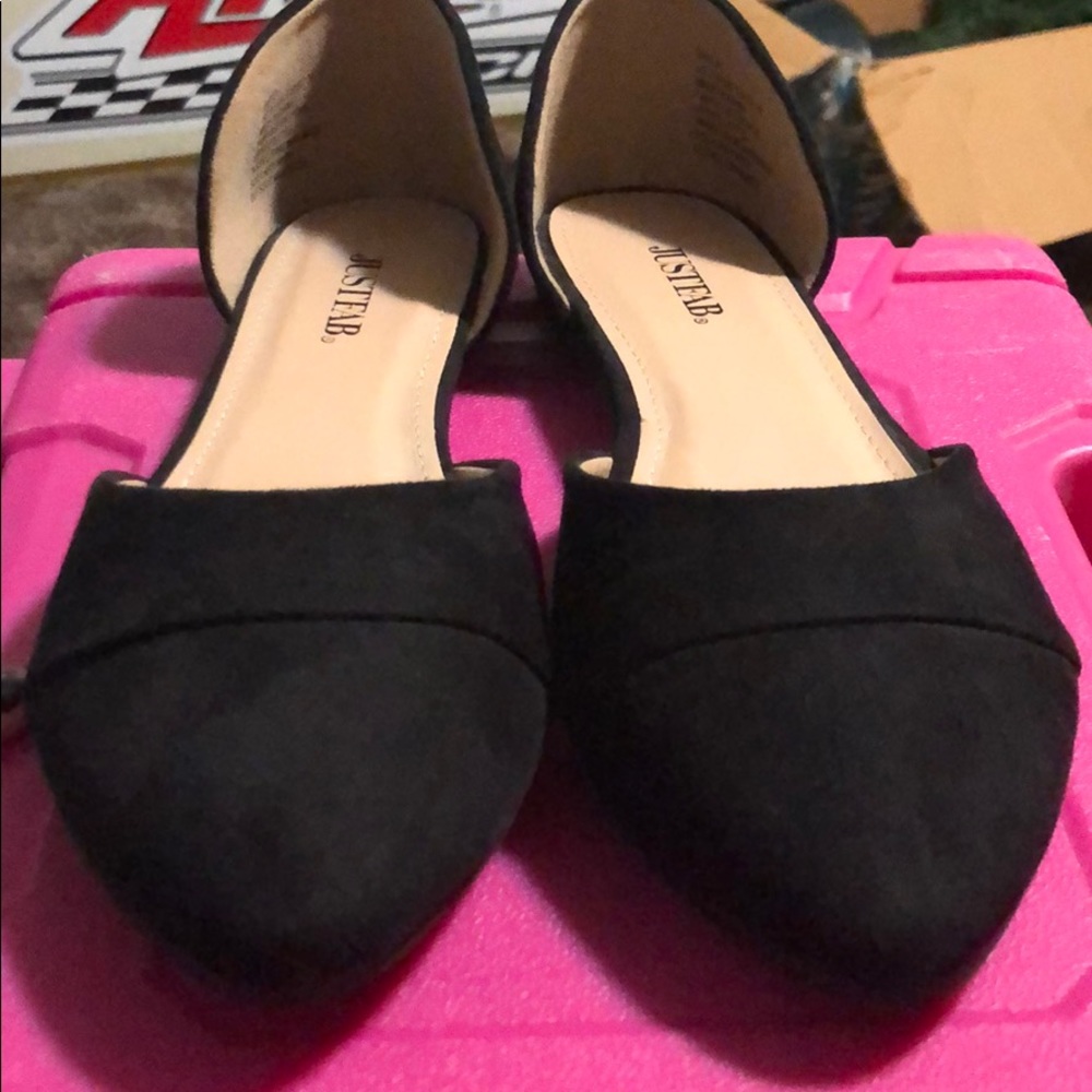 Black Suede Dress Flats